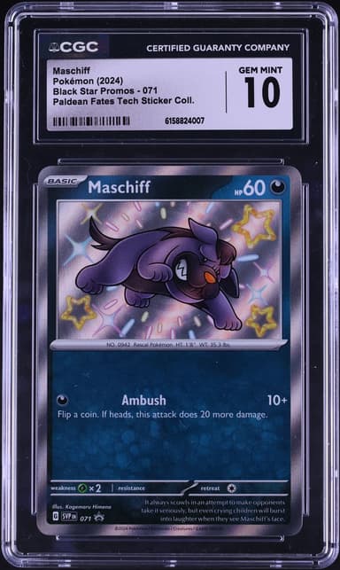 Pokemon Scarlet & Violet Promo Paldean Fates Teck Sticker Shiny Maschiff #071