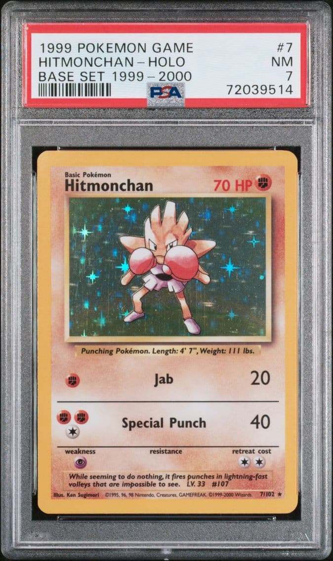 1999 #7 Hitmonchan-Holo PSA 7 Ga
