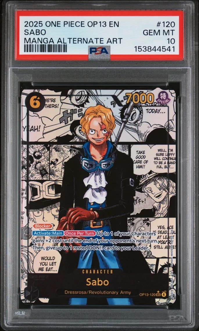 2025 #120 Sabo PSA 10 One Piece 