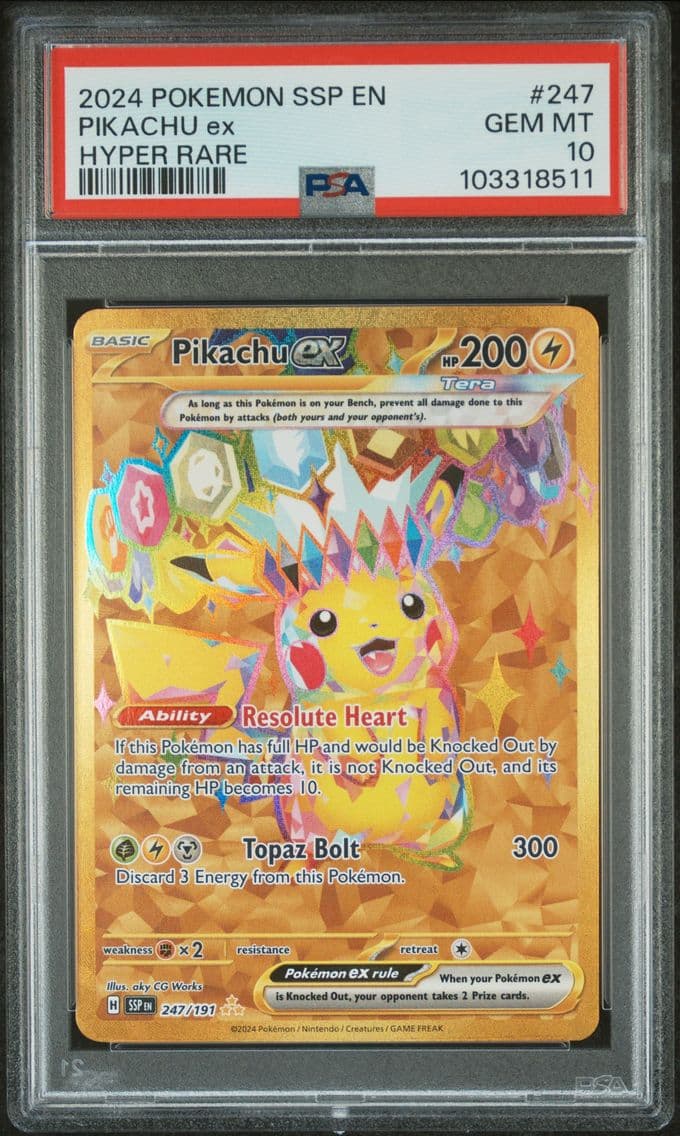 2024 #247 Pikachu EX PSA 10 Ssp 