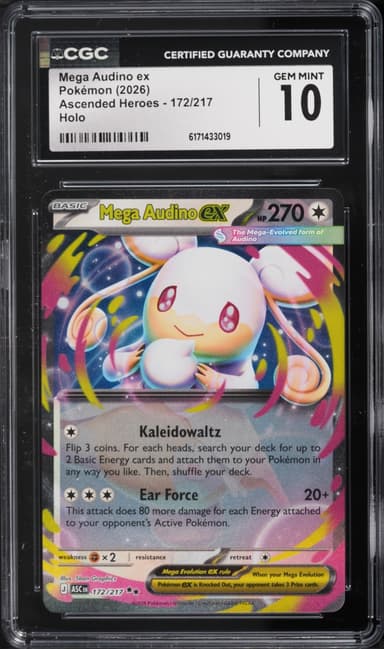 Pokemon Mega Evolution Ascended Heroes Holo Mega Audino Ex #172