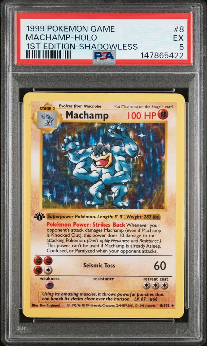 1999 #8 Machamp-Holo PSA 5 Game