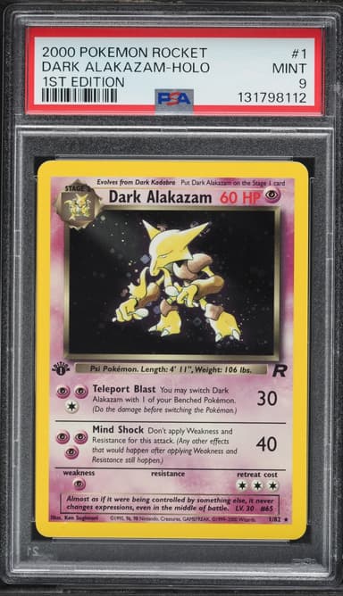 Team Rocket 1st Edition Holo Dark Alakazam MINT