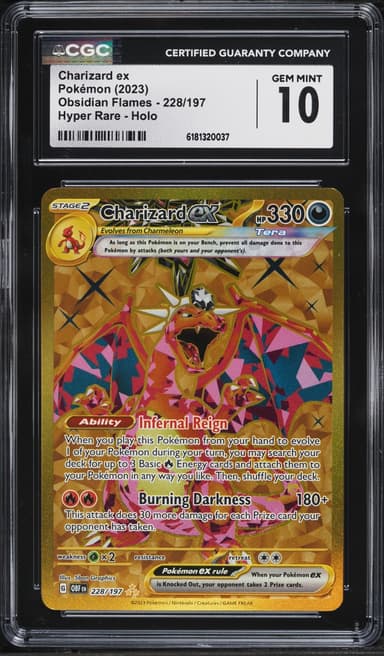 Pokemon Scarlet & Violet Obsidian Flames Gold Rare Charizard EX #228
