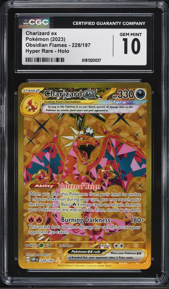 Pokemon Scarlet & Violet Obsidian Flames Gold Rare Charizard EX #228