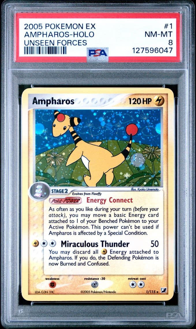 2005 #1 Ampharos-Holo PSA 8 EX U