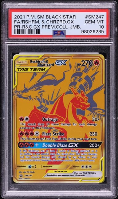 Pokemon Sun & Moon Promo Premium Jumbo Full Art Reshiram & Charizard GX #SM247