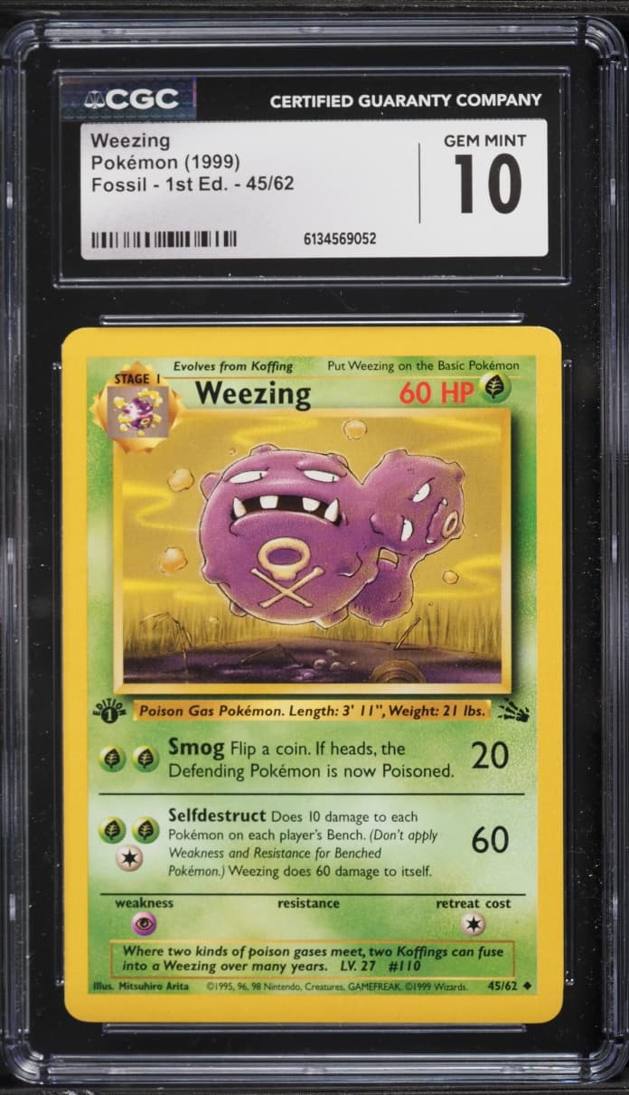 Pokemon Fossil 1st Edition Weezing #45