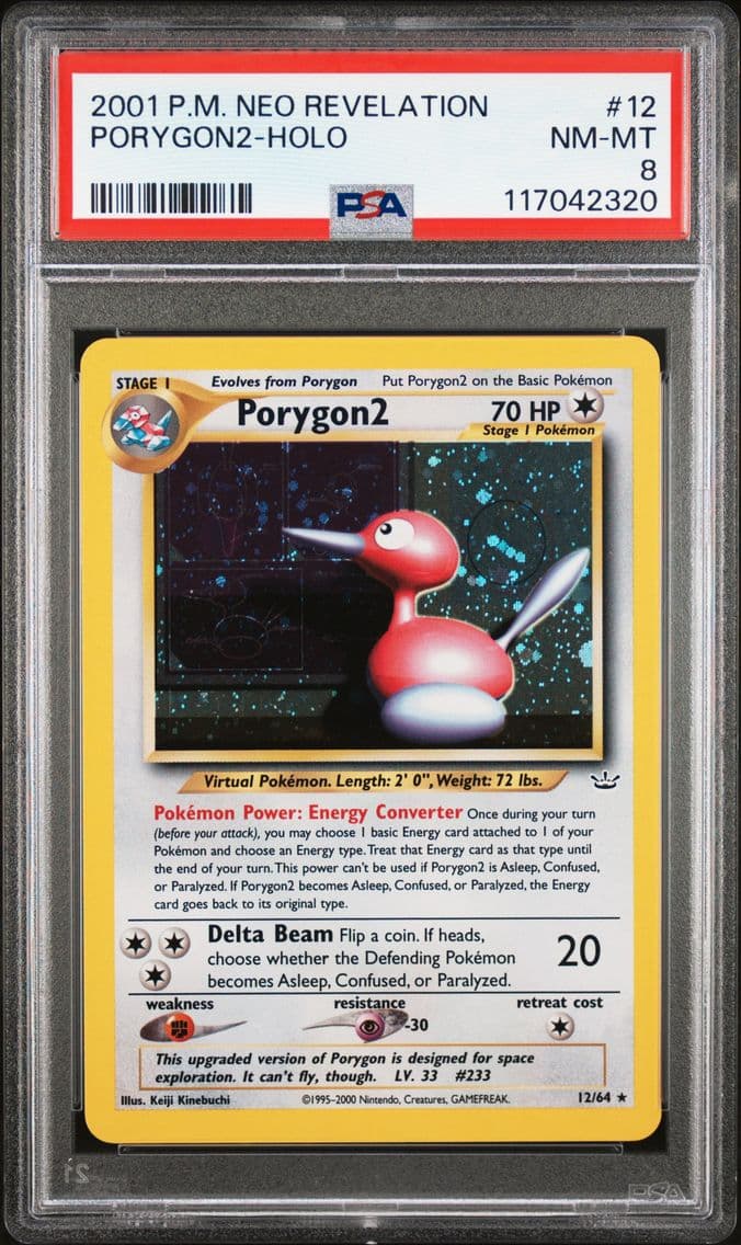 2001 #12 PORYGON2-Holo PSA 8 Neo