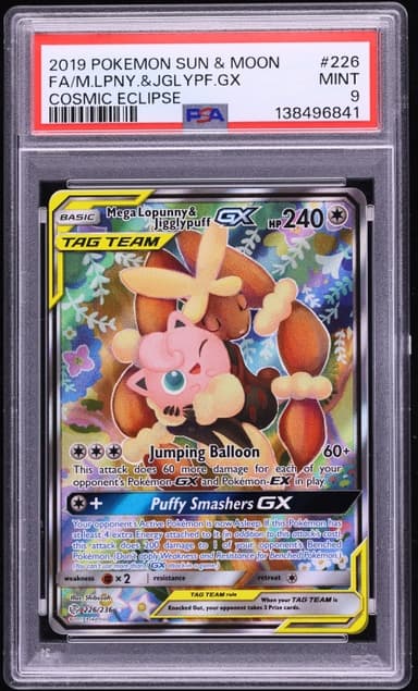 SM Cosmic Eclipse Alt Art Mega Lopunny & Jigglypuff GX MINT