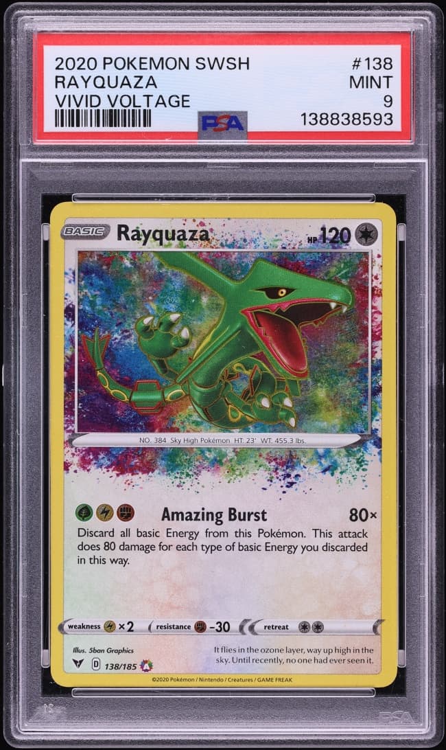 Pokemon Sword & Shield Vivid Voltage Amazing Rare Rayquaza #138