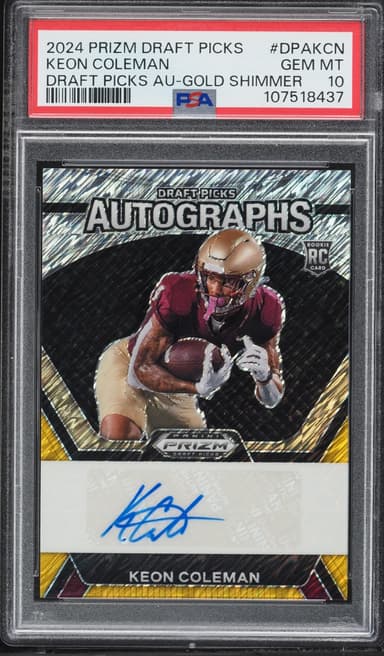 Panini Prizm Draft Picks Gold Shimmer Keon Coleman ROOKIE AUTO /15 #DPAKCN