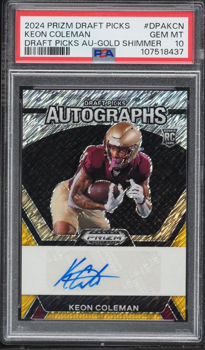 Panini Prizm Draft Picks Gold Shimmer Keon Coleman ROOKIE AUTO /15 #DPAKCN