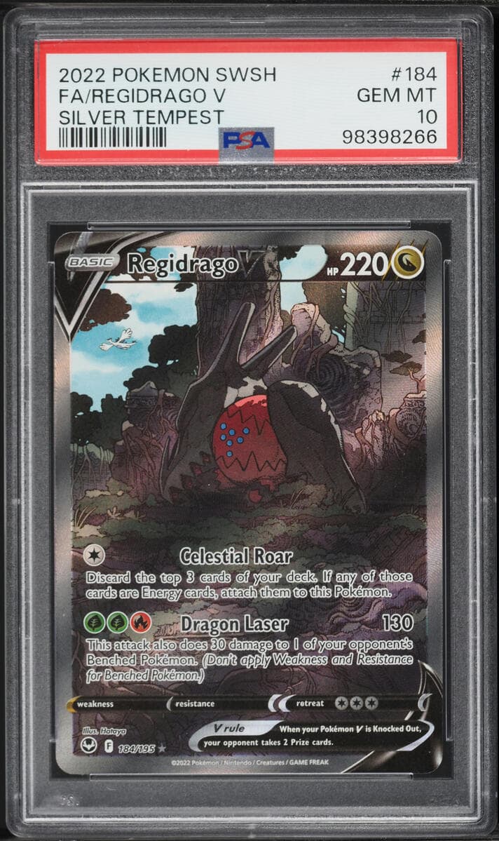 Pokemon Sword & Shield Silver Tempest Full Art Regidrago V #184