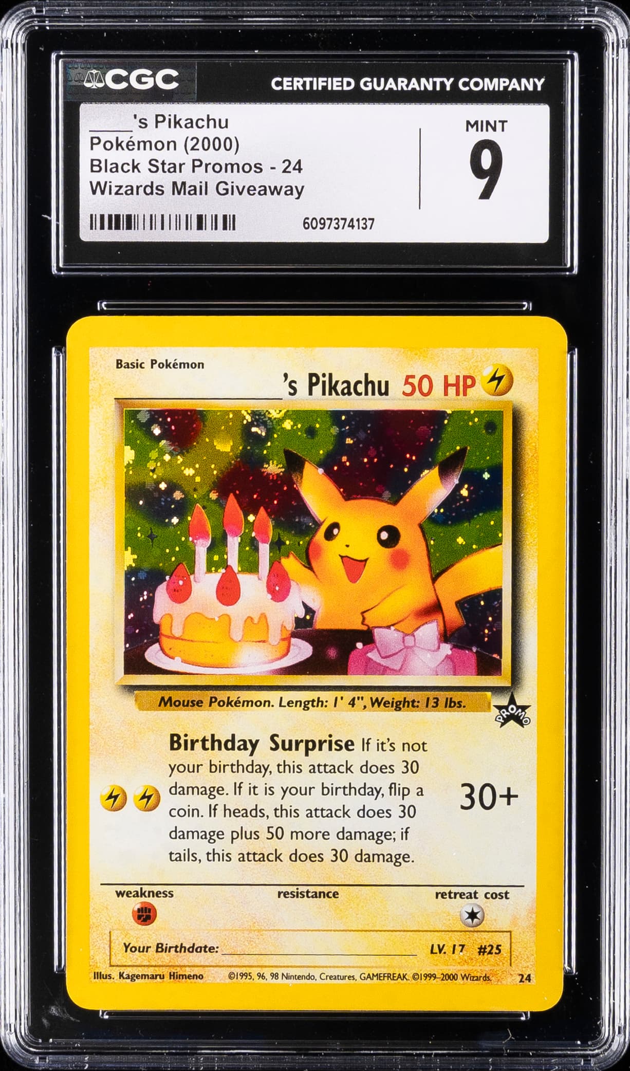 Birthday Pikachu-Holo