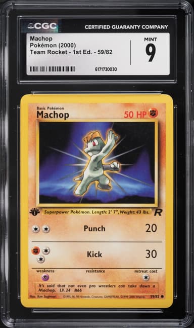 Pokemon Team Rocket 1st Edition Machop #59