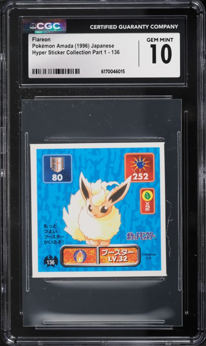 Pokemon Japanese Amada Hyper Sticker Collection Part 1 Flareon #136
