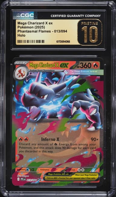 Pokemon Mega Evolution Phantasmal Flames Holo Mega Charizard X Ex #13