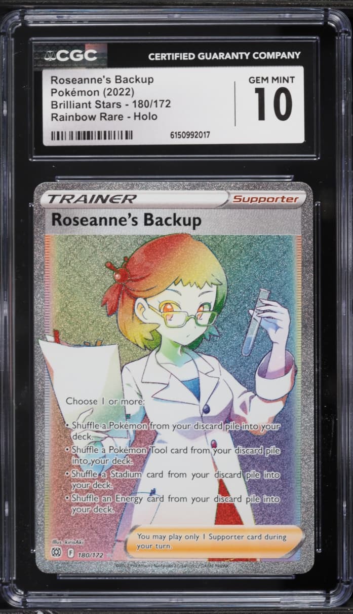 Pokemon Sword & Shield Brilliant Stars Rainbow Rare Roseanne's Backup #180