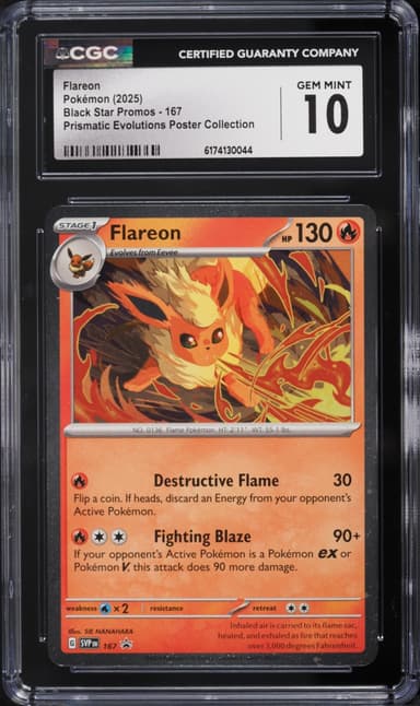Pokemon Scarlet & Violet Promo Prismatic Evolutions Poster Flareon #167