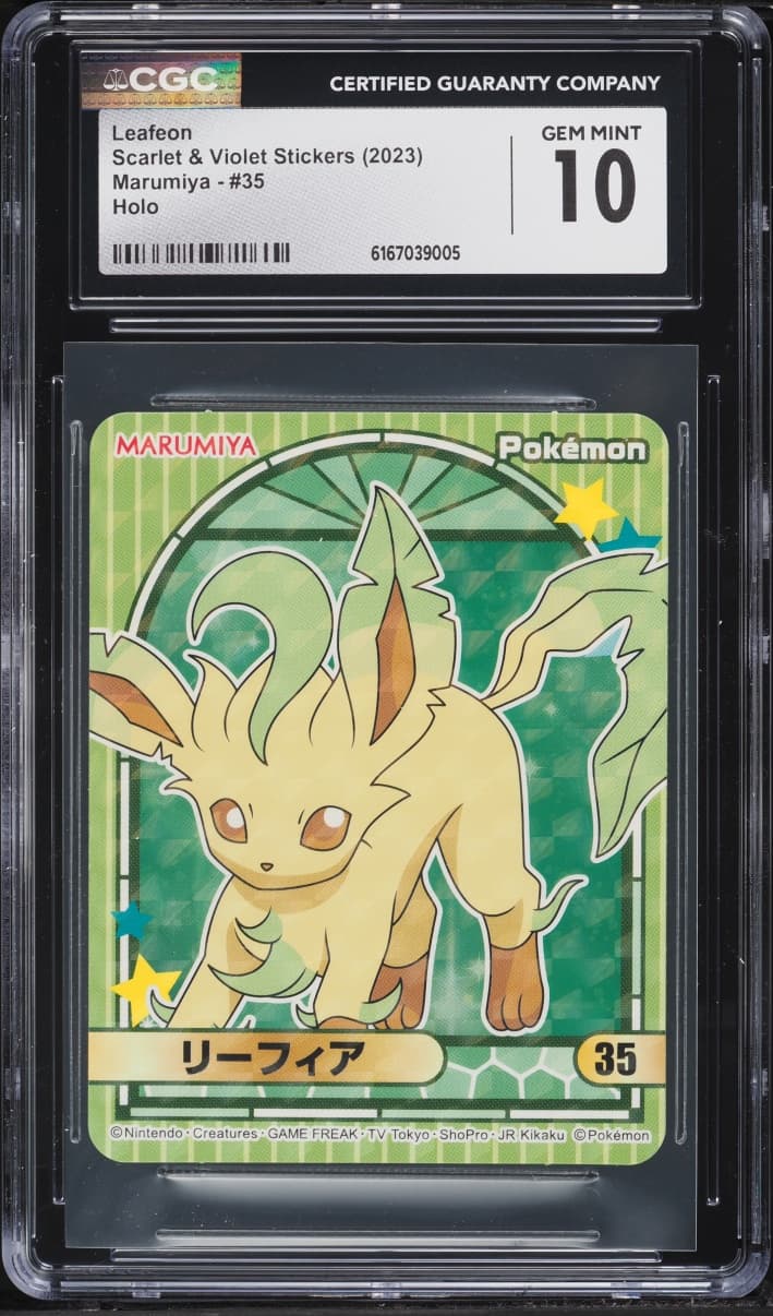 Pokemon Japanese Scarlet & Violet Stickers Marumiya Holo Leafeon #35
