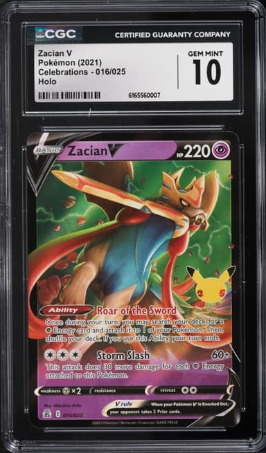 Pokemon Sword & Shield Celebrations Holo Zacian V #16