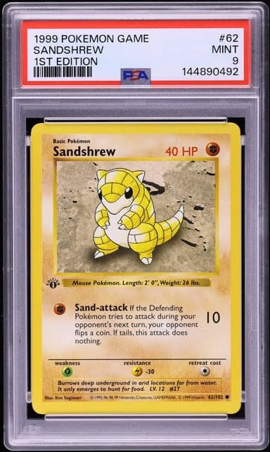 Pokemon Game 1st Edition Sandshrew #62