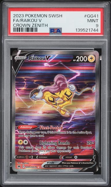 Pokemon Sword & Shield Crown Zenith Full Art Raikou V #GG41