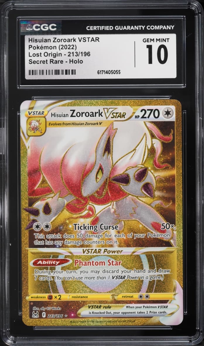 Pokemon Sword & Shield Lost Origin Gold Rare Hisuian Zoroark VSTAR #213