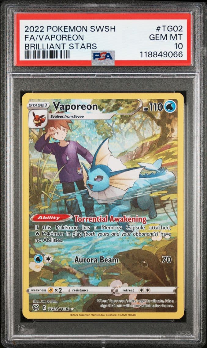 2022 #TG02 Full Art/Vaporeon PSA