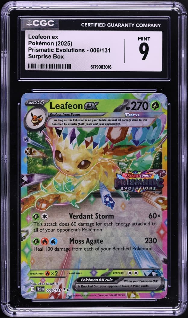 Pokemon Scarlet & Violet Prismatic Evolutions Surprise Box Holo Leafeon ex #6