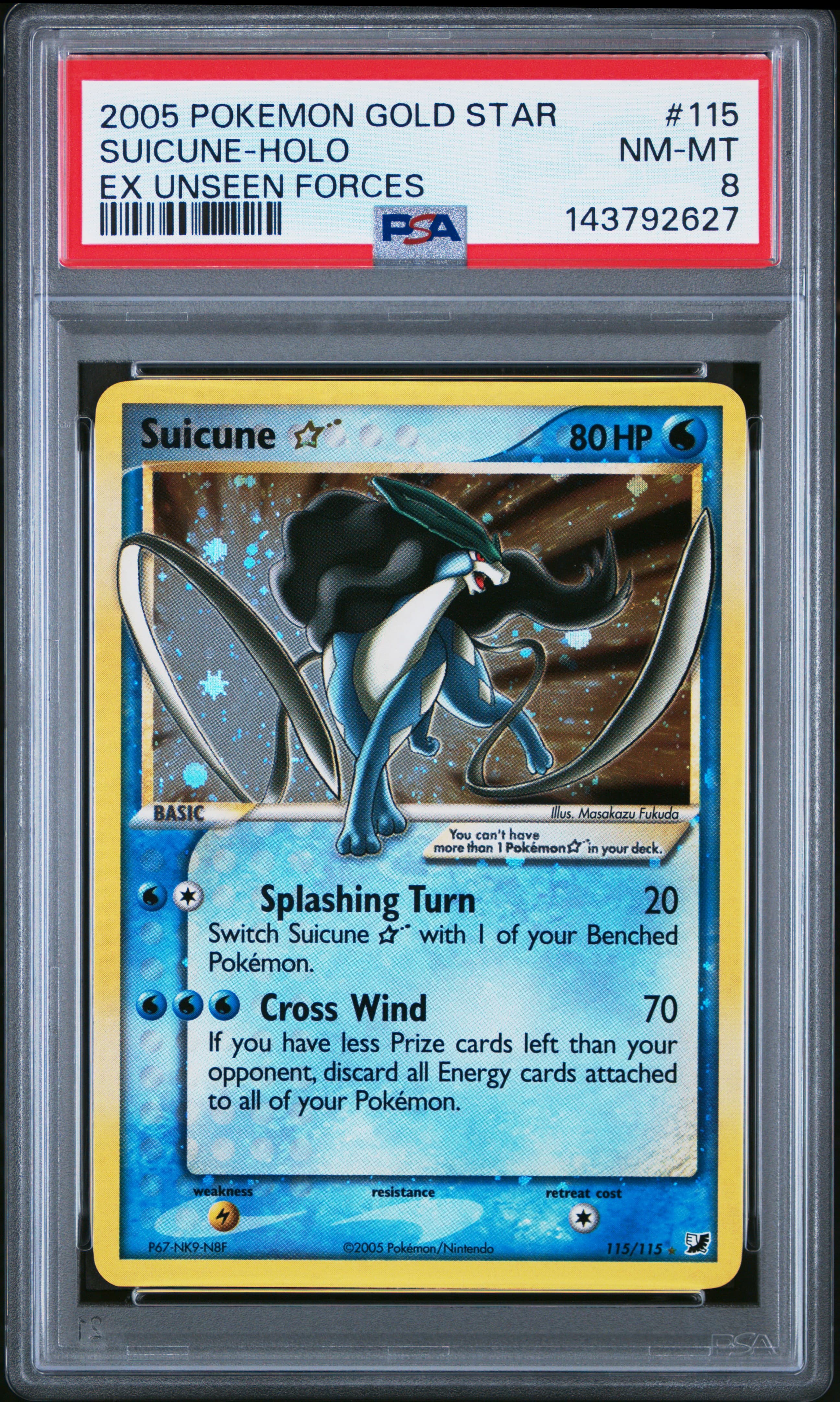 Suicune-Holo Gold Star