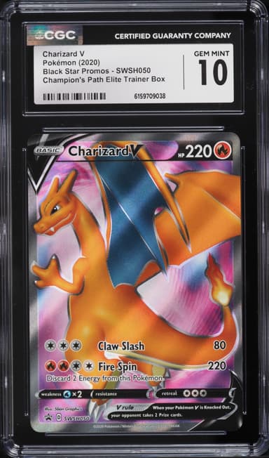 Pokemon Sword & Shield Promo Champion's Path ETB Full Art Charizard V #SWSH050