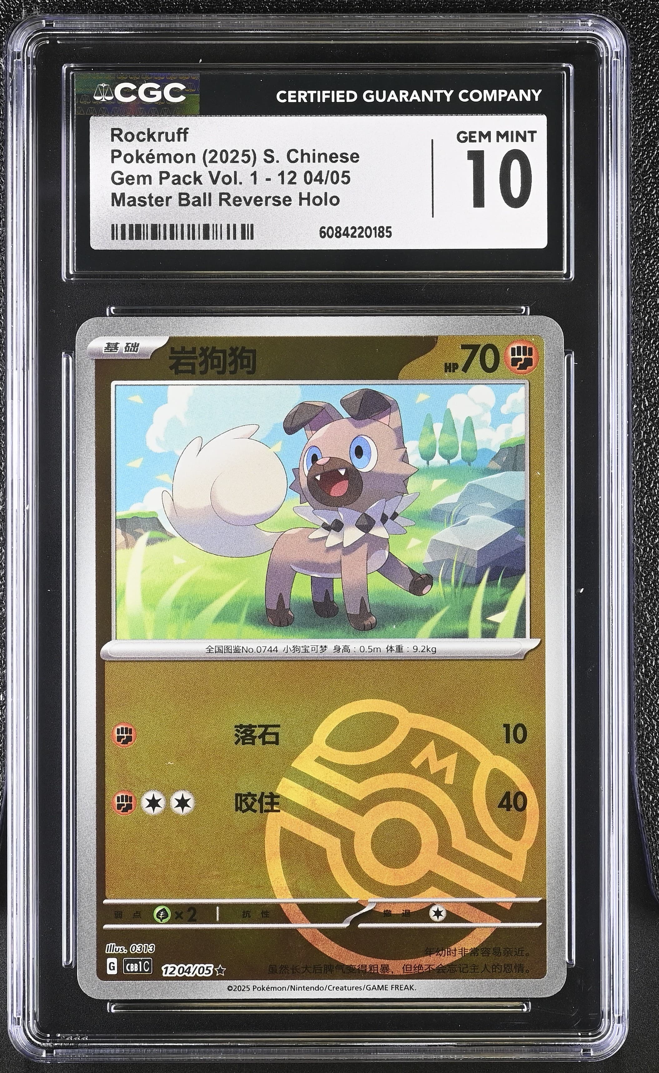 04 Rockruff Master Ball Reverse Holo