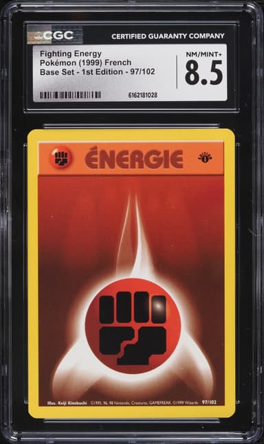 Pokemon French Base Set 1st Edition Fighting Energy #97