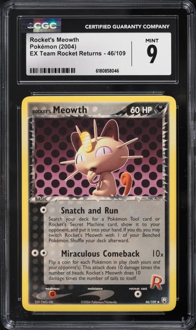 Pokemon EX Team Rocket Returns Rocket's Meowth #46