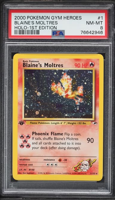 Gym Heroes 1st Edition Holo Blaine's Moltres NM-MT