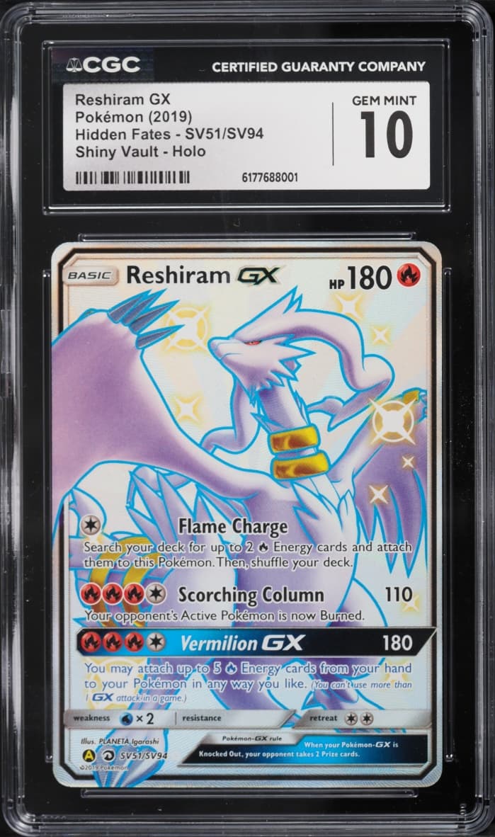 Pokemon Sun & Moon Hidden Fates Shiny Vault Shiny Reshiram GX #SV51