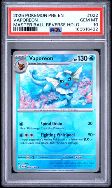Vaporeon Master Ball Reverse Holo