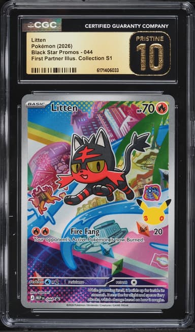 Pokemon Mega Promo First Partner Illustration S1 Full Art Litten #44
