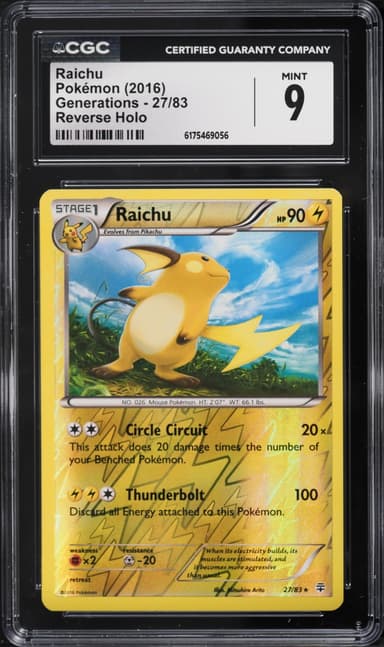 Pokemon XY Generations Reverse Holo Raichu #27