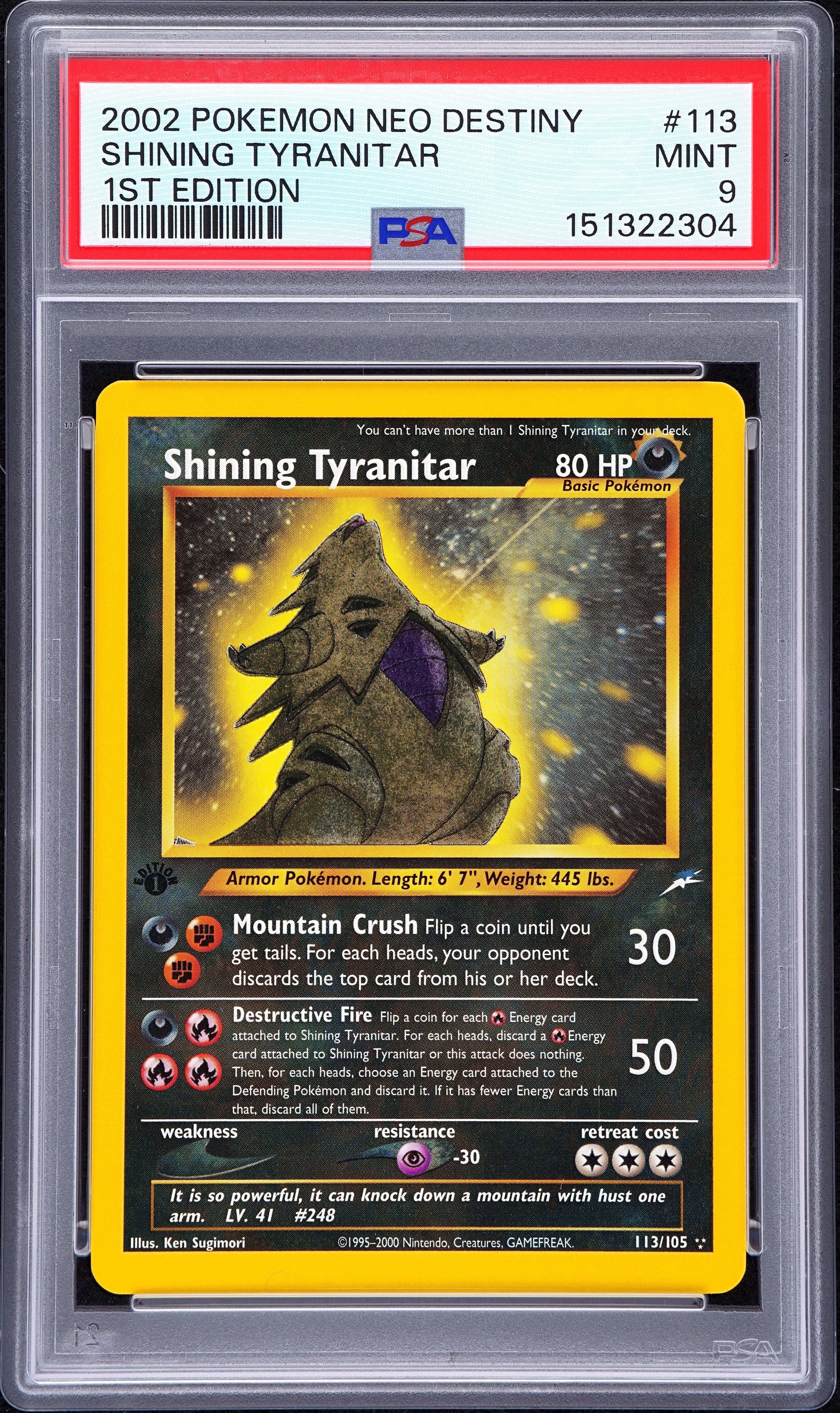 Shining Tyranitar 1st Edition