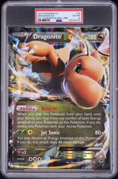 Pokemon XY Furious Fists Jumbo Holo Dragonite EX #74