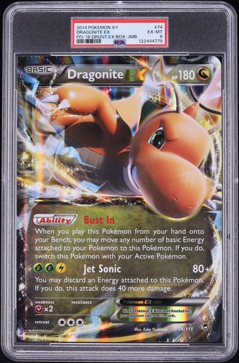 Pokemon XY Furious Fists Jumbo Holo Dragonite EX #74