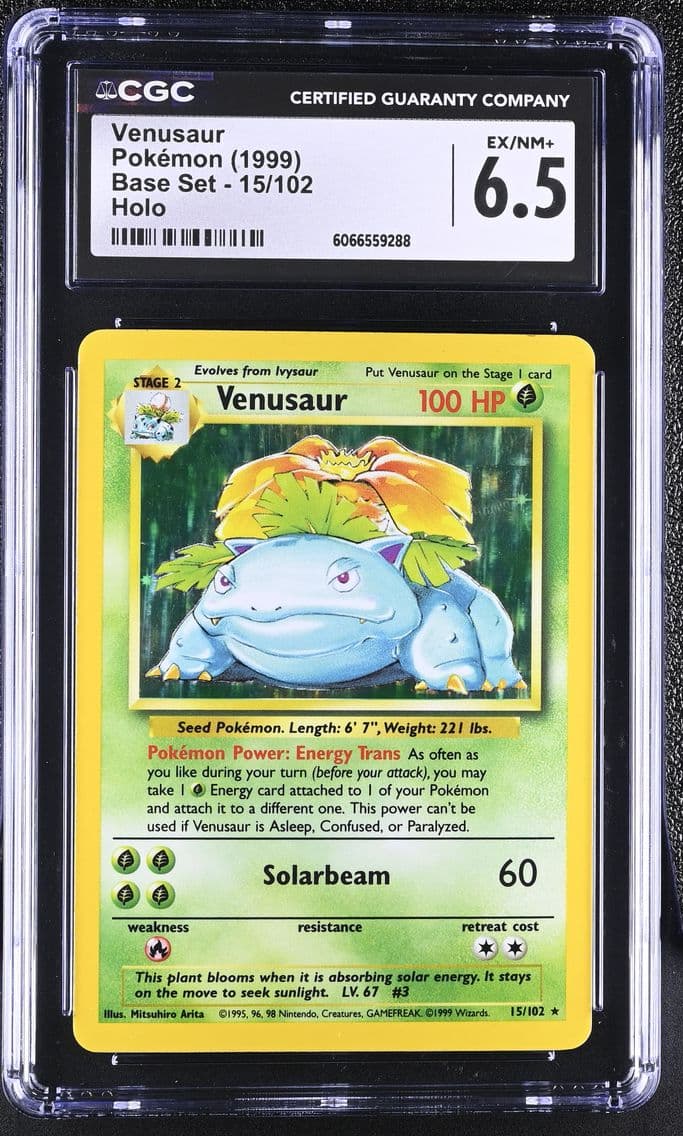 1999 #15 Venusaur CGC 6.5 Base S
