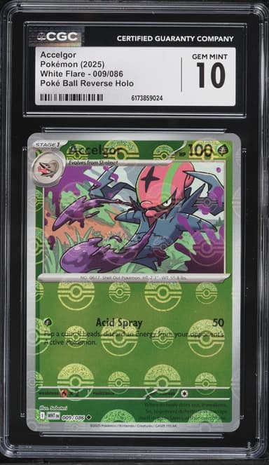 Pokemon Scarlet & Violet White Flare Poke Ball Reverse Holo Accelgor #009