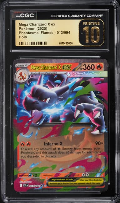 Pokemon Mega Evolution Phantasmal Flames Holo Mega Charizard X Ex #13