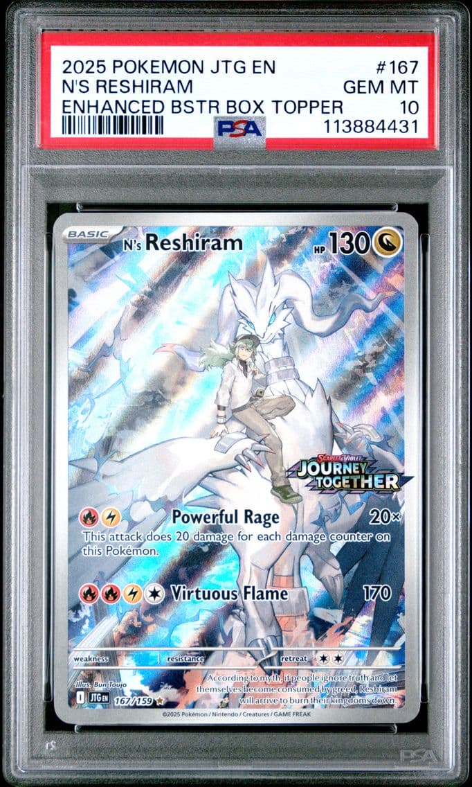 2025 #167 N's Reshiram PSA 10 Jt