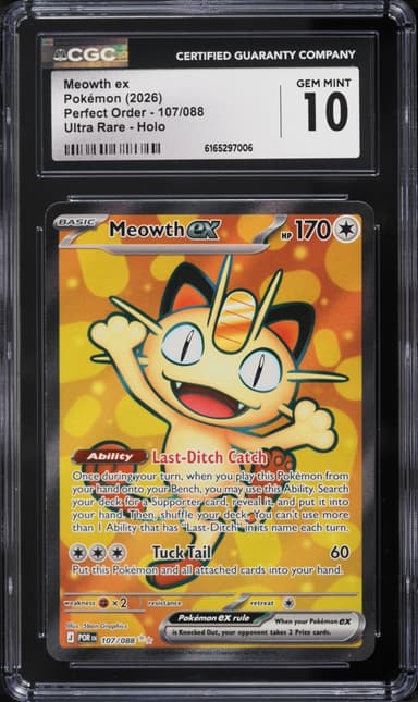 Pokemon Mega Evolution Perfect Order Full Art Meowth ex #107