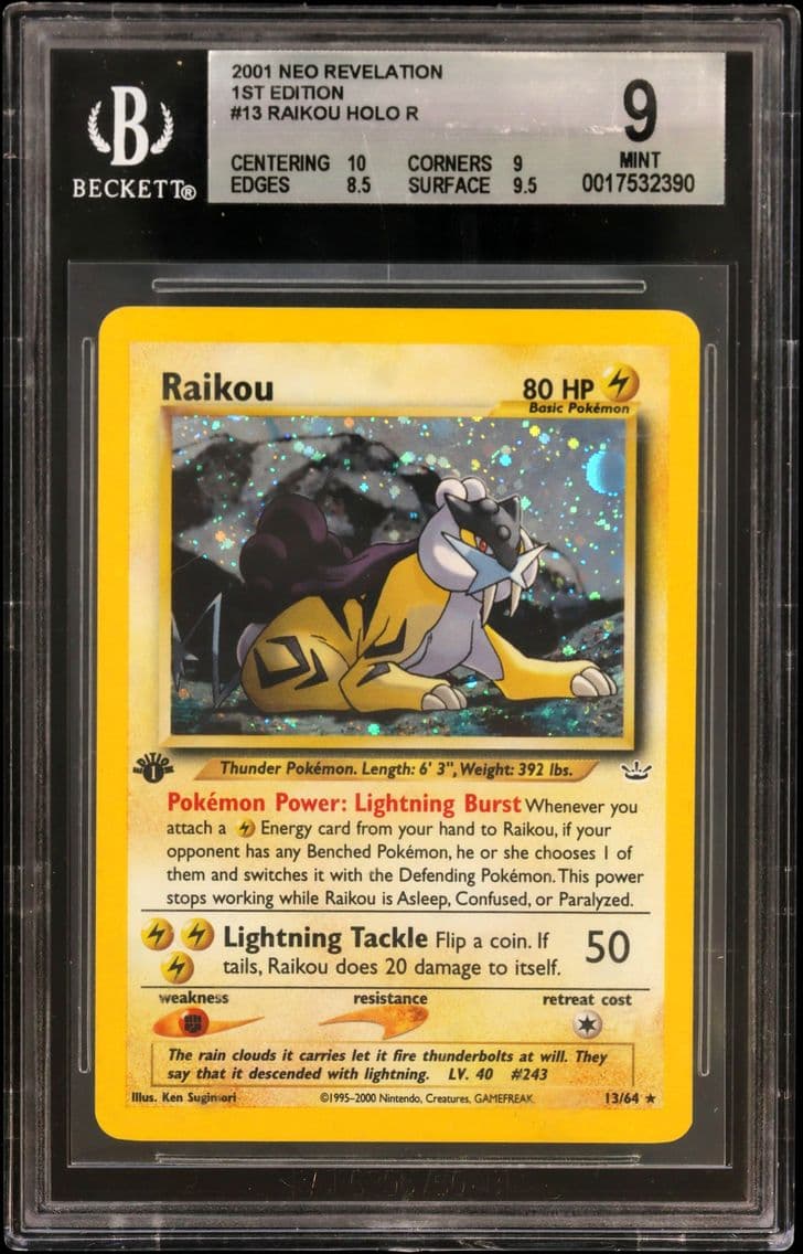 2001 #13 Raikou HOLO R BGS 9 Neo